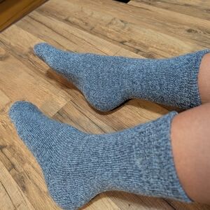 Women's Blue Knit Casual Socks 8-10